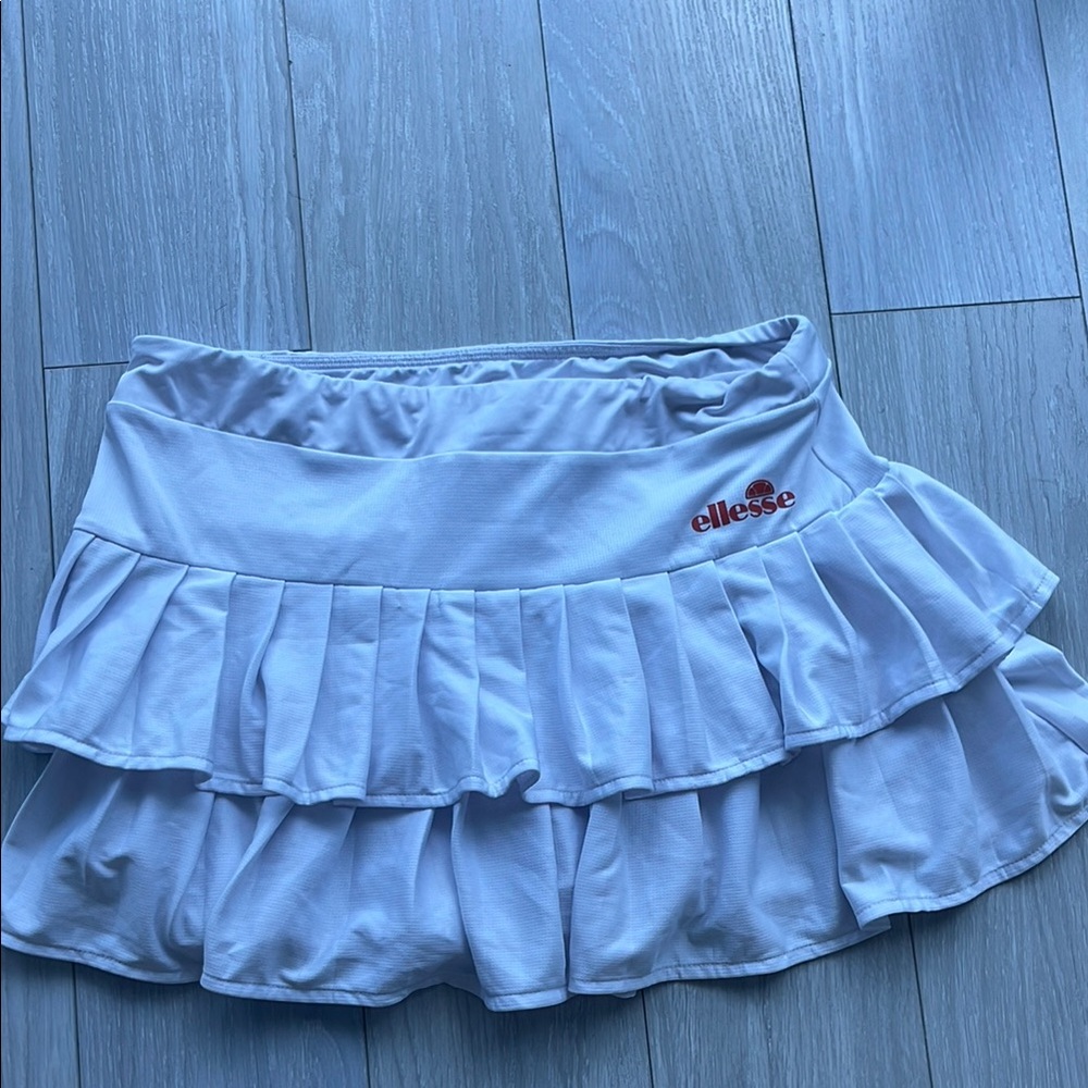 Ellesse White Ruffle Mini Tennis Skirt